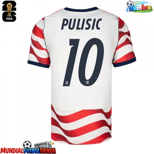 Camiseta Estados Unidos Christian Pulisic #10 Primera Equipación Replica Mundial 2026 mangas cortas